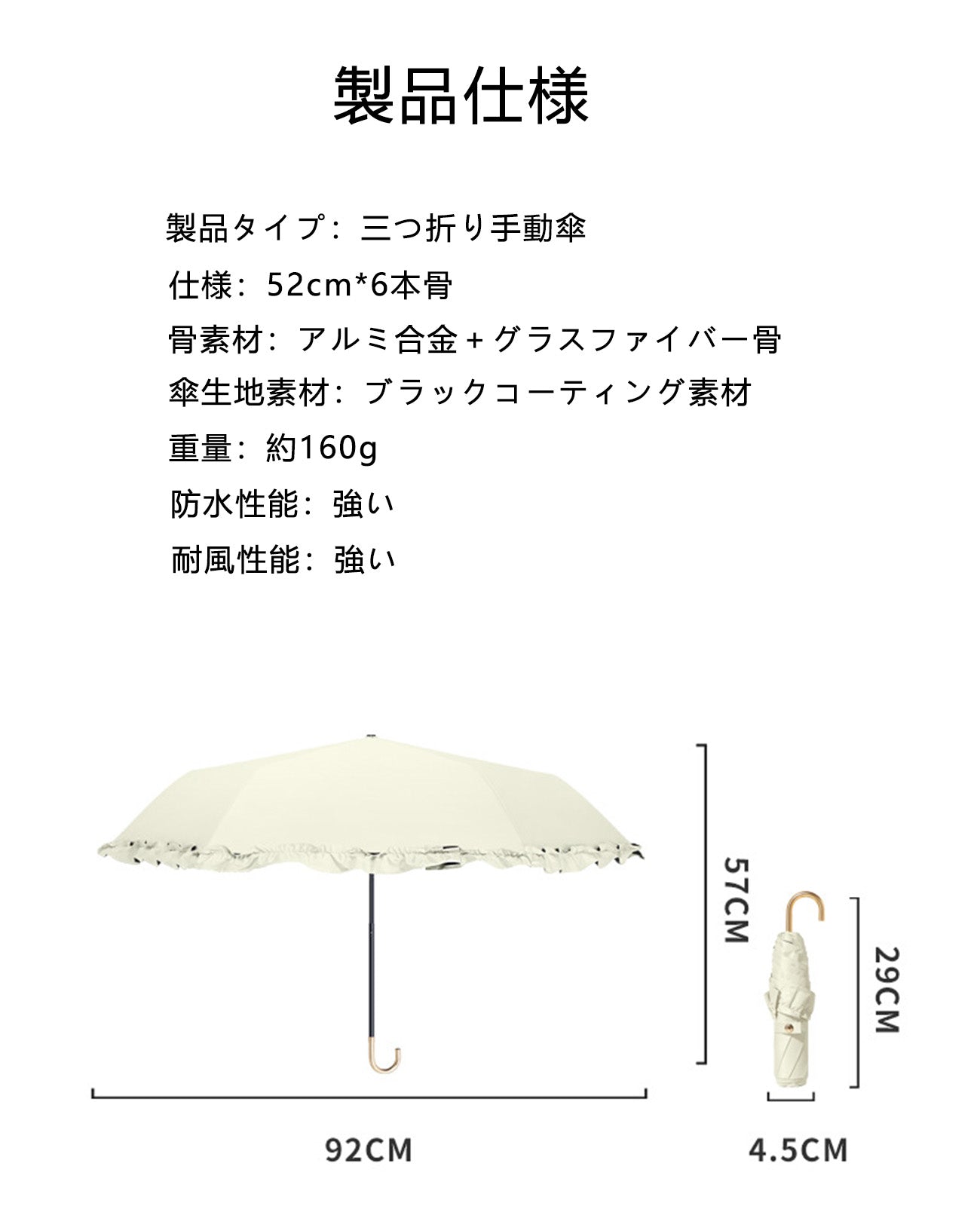 日傘 折りたたみ 遮光 100 軽量 フリル 日傘