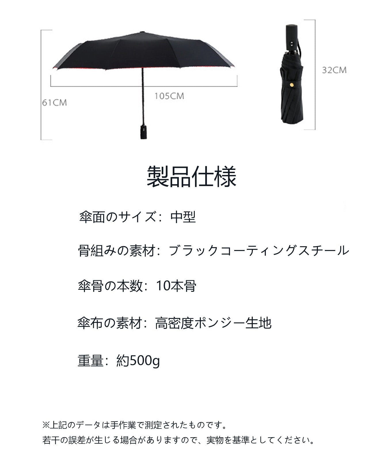 日傘 外側 白 内側 黒 遮 熱 日傘