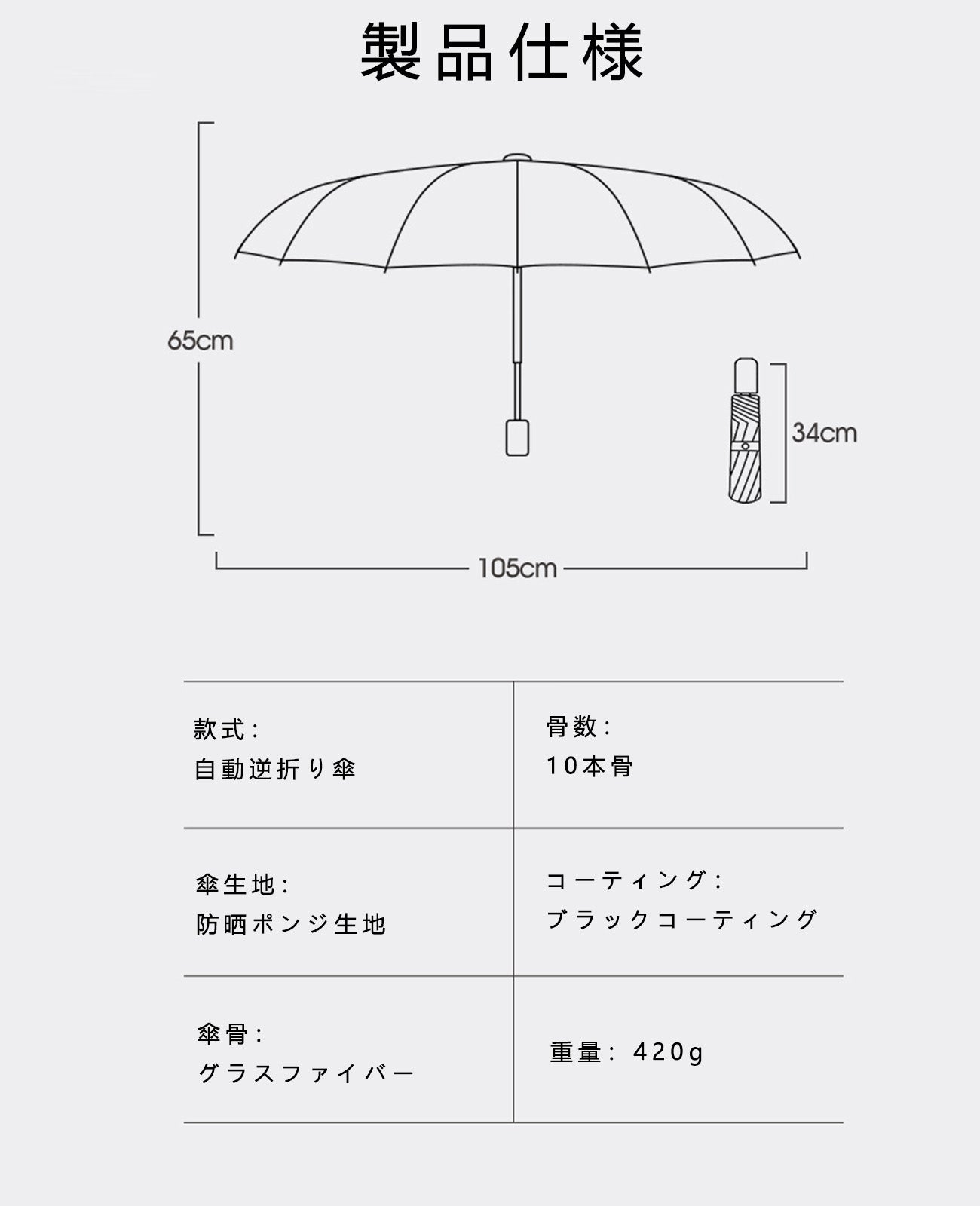 反射ストライプ 100 遮光 日傘 折りたたみ